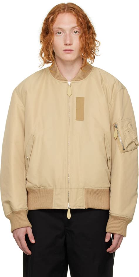 burberry black polyamide bomber jacket|Burberry bomber jacket beige.